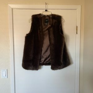 Brown fur vest